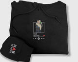 Personalised Portrait Photo Dad Hoodie, Embroidered Sketch from Picture Hooded Sweater, Album Cover Custom Sketch Jumper, Father's Day Gifts