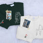 Custom Portrait from Photo Dad Sweatshirt, Embroidered Family Sketch Sweaters, Memorable Father's Day Gift, Special Matching Jumper for Dad