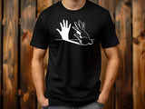 Rabbit Hand Shadow Art T-Shirt, Funny Easter Bunny Lover Shirt, Animal Shadow Puppet Tee Tops, Unique Easter Shirt, Cute Rabbit Lover Gifts