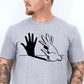 Rabbit Hand Shadow Art T-Shirt, Funny Easter Bunny Lover Shirt, Animal Shadow Puppet Tee Tops, Unique Easter Shirt, Cute Rabbit Lover Gifts