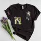 Personalised Dad Portrait Photo T Shirt, Embroidered Sketch Shirt with Song Album, Custom Matching initials Tops, Fathers Day Gift for Daddy