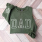 Personalised Dad Sweatshirt, Custom Kids Name On Sleeve Puff Printed Sweater, Embossed Fathers Day Jumper, Dad Birthday Gifts, New Dad Gift