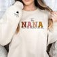 This Nana Wears Her Heart on Her Sleeve Sweater, Personalised Nana Sweatshirt, Custom Kids Names on Sleeve Jumper, Mother Day Gifts for Nana