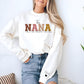 This Nana Wears Her Heart on Her Sleeve Sweater, Personalised Nana Sweatshirt, Custom Kids Names on Sleeve Jumper, Mother Day Gifts for Nana
