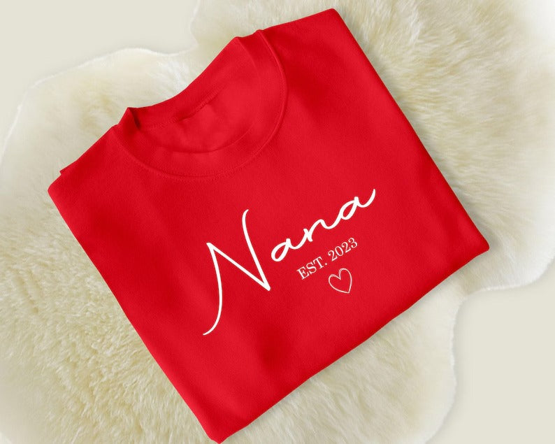 Personalised Nana Sweatshirt, Custom Kids Name Pullover, Grandma Gift Idea, Cute Nana Apparel, Unique Nana Sweatshirt, Mothers Day Gifts