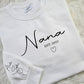 Personalised Nana Sweatshirt, Custom Kids Name Pullover, Grandma Gift Idea, Cute Nana Apparel, Unique Nana Sweatshirt, Mothers Day Gifts