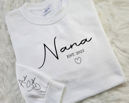 Personalised Nana Sweatshirt, Custom Kids Name Pullover, Grandma Gift Idea, Cute Nana Apparel, Unique Nana Sweatshirt, Mothers Day Gifts