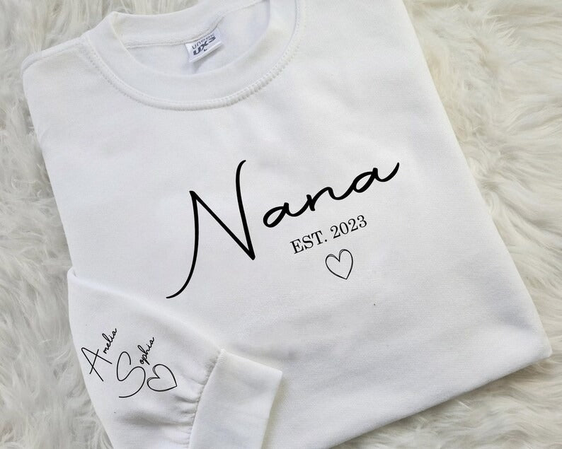 Personalised Nana Sweatshirt, Custom Kids Name Pullover, Grandma Gift Idea, Cute Nana Apparel, Unique Nana Sweatshirt, Mothers Day Gifts