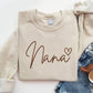 Embroidered Nana Crewneck Sweatshirt, Nana with Heart Sweatshirt, Mothers Day Gifts for Grammy, New Grandmother Jumpers, Gift for New Mom