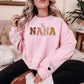 This Nana Wears Her Heart on Her Sleeve Sweater, Personalised Nana Sweatshirt, Custom Kids Names on Sleeve Jumper, Mother Day Gifts for Nana