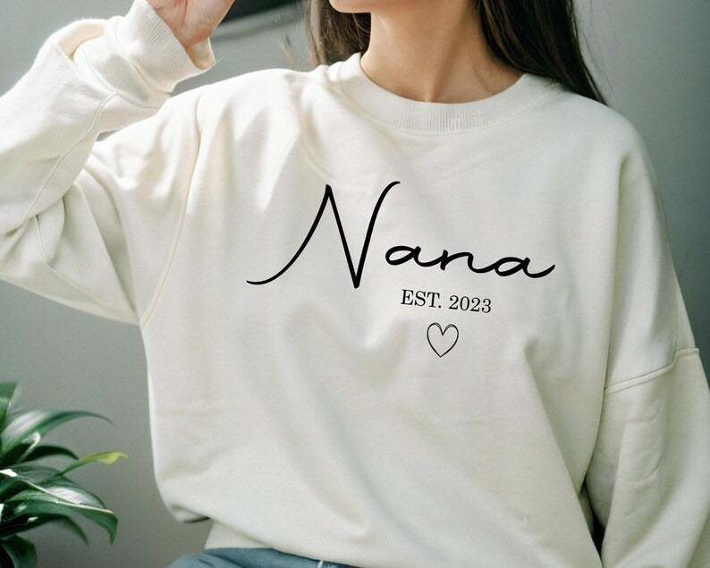 Personalised Nana Sweatshirt, Custom Kids Name Pullover, Grandma Gift Idea, Cute Nana Apparel, Unique Nana Sweatshirt, Mothers Day Gifts