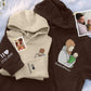 Embroidered Dad Portrait from Photo Hoodie, Personalized Sketch Hoodie with Name, Custom Fathers Day Jumper, Memorial Best Gift for Daddy