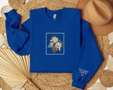 Personalised Dad Photo Sketch Sweatshirt, Embroidered Portrait Sweater with Initials, Custom Fathers Day Sweatshirt, Birthday Gift for Daddy