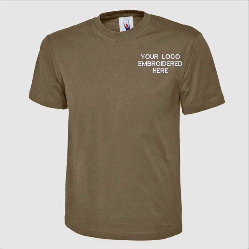 Custom Embroidered Logo T-Shirt, Your Logo Here Workwear Tees, Business Branding Tee, Personalised Shirt, Company Logo Top