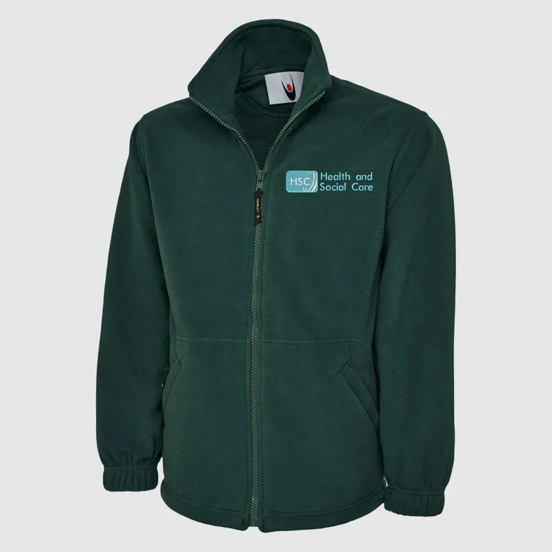 Embroidered Health And Social Care Jacket. Personalised Name Nurse Fleece, Healthcare Workers Uniform. Gift for Nurse, Students Nursing Gift