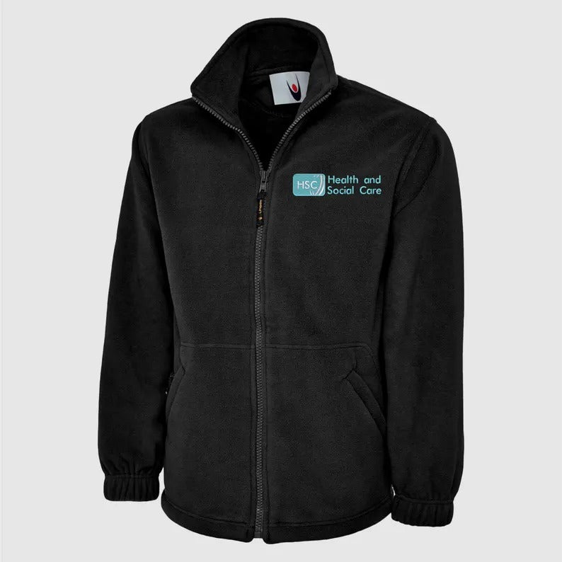 Embroidered Health And Social Care Jacket. Personalised Name Nurse Fleece, Healthcare Workers Uniform. Gift for Nurse, Students Nursing Gift