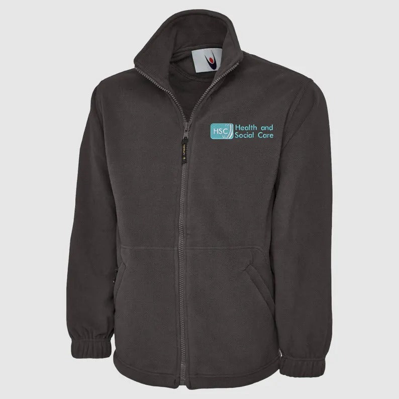 Embroidered Health And Social Care Jacket. Personalised Name Nurse Fleece, Healthcare Workers Uniform. Gift for Nurse, Students Nursing Gift
