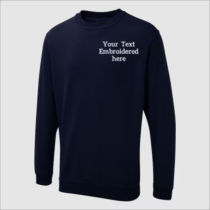 Custom Embroidered Sweatshirt, Personalized Text or Name Sweater, Your Own Text, Mother's Day Gifts, Unisex Easyfit Jumper, Slogan Sweaters