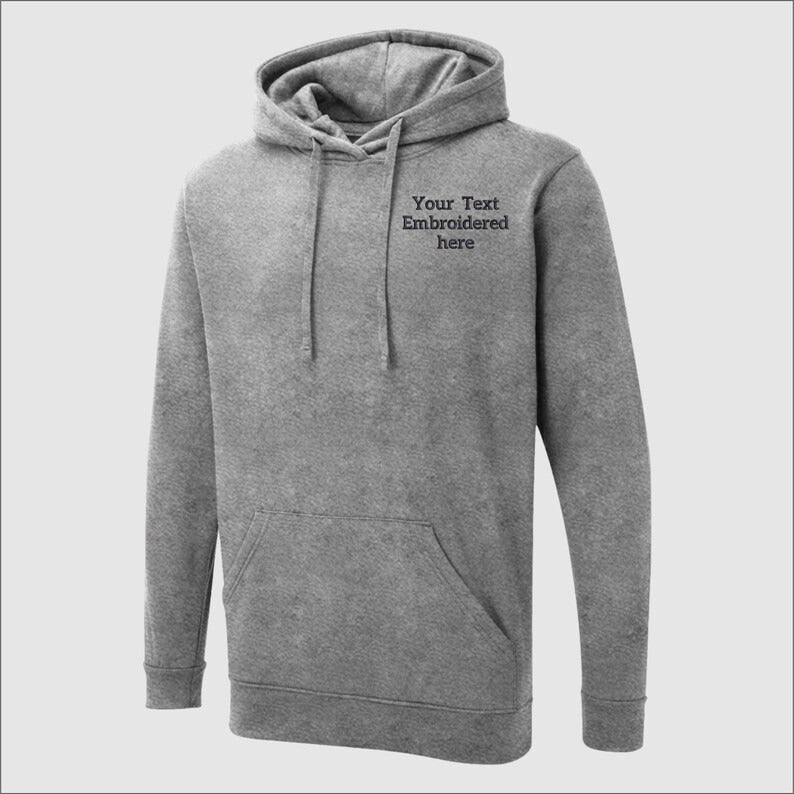 Custom Embroidered Text Hoodie, Personalized Name Hoodie, Monogram Hooded Sweater, Custom Text Jumper, Small Business Gift, Workwear Uniform