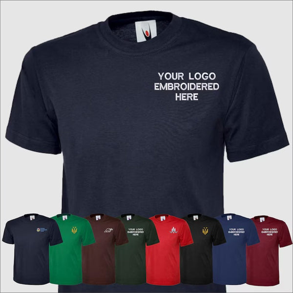 Custom Embroidered Logo T-Shirt, Your Logo Here Workwear Tees, Business Branding Tee, Personalised Shirt, Company Logo Top