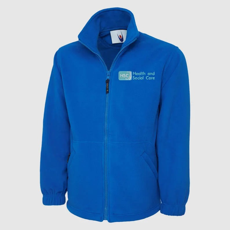 Embroidered Health And Social Care Jacket. Personalised Name Nurse Fleece, Healthcare Workers Uniform. Gift for Nurse, Students Nursing Gift