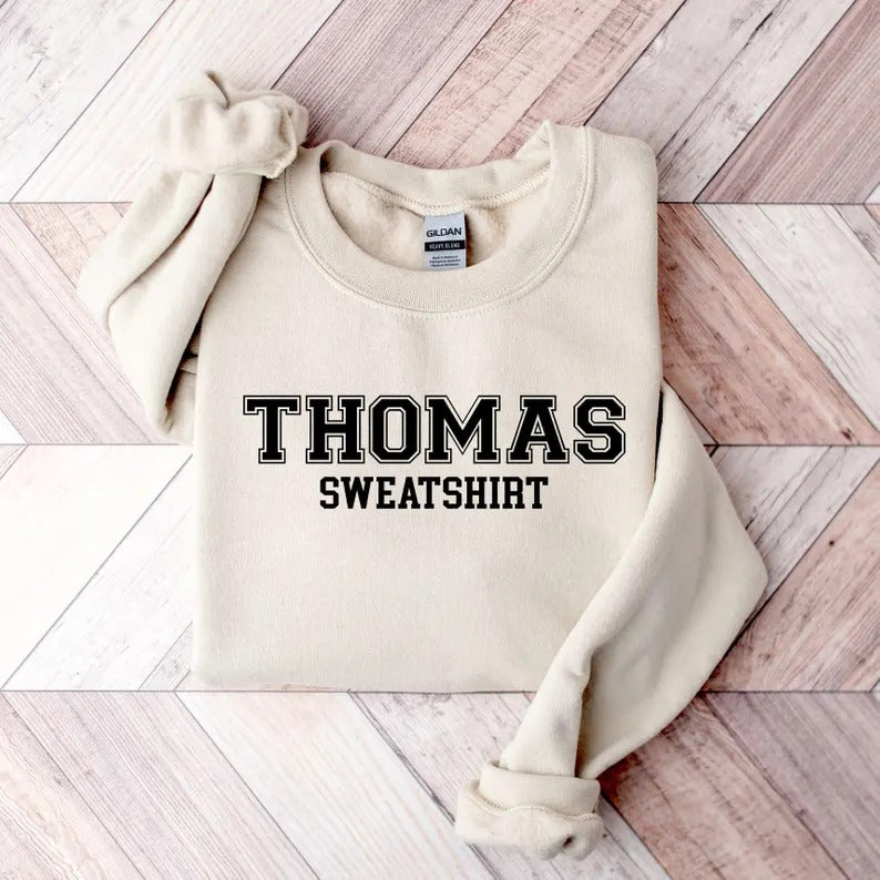 Personalised Sweatshirt, Custom Name or Text Crewneck, Your Own Text Monogram Jumper, Matching Couple Sweater, Mom Sweater, Mothers Day Gift