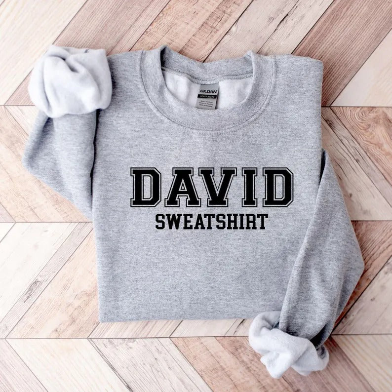 Personalised Sweatshirt, Custom Name or Text Crewneck, Your Own Text Monogram Jumper, Matching Couple Sweater, Mom Sweater, Mothers Day Gift