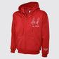 Embroidered Dad Zip Up Hoodie, Custom Text with Heart on Sleeve Jumpers, Personalized Est Date Dad Hoody, Father Day Gifts for Grandfather