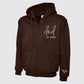Embroidered Dad Zip Up Hoodie, Custom Text with Heart on Sleeve Jumpers, Personalized Est Date Dad Hoody, Father Day Gifts for Grandfather