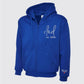 Embroidered Dad Zip Up Hoodie, Custom Text with Heart on Sleeve Jumpers, Personalized Est Date Dad Hoody, Father Day Gifts for Grandfather