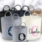 Personalised Felt Storage Basket with Initials, Custom Toy Organizer, Kids Room Printed Baskets, Baby Shower Gift, Pet Toy Bin, Gift for Her
