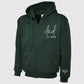 Embroidered Dad Zip Up Hoodie, Custom Text with Heart on Sleeve Jumpers, Personalized Est Date Dad Hoody, Father Day Gifts for Grandfather