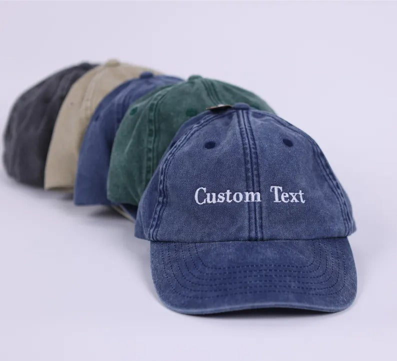 Personalised Embroidered Hat, Custom Date Mom & Dad Baseball Hat, Vintage Hat for New Grandma, Pregnancy Announcement Gift, Mothers Day Gift
