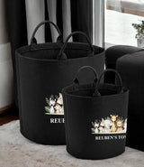Personalized Safari Children's Storage Baskets | Jungle Animal Toy Organizer | Custom Name Bin | Kids Room Pet Baskets | Baby Shower Gifts