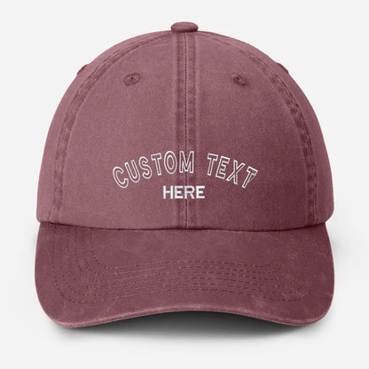 Personalised Embroidered Vintage Hat, Custom Name Dad Cap, Retro Aesthetic Baseball Cap, Adjustable Gift for Him, Custom Text Workwear Hats