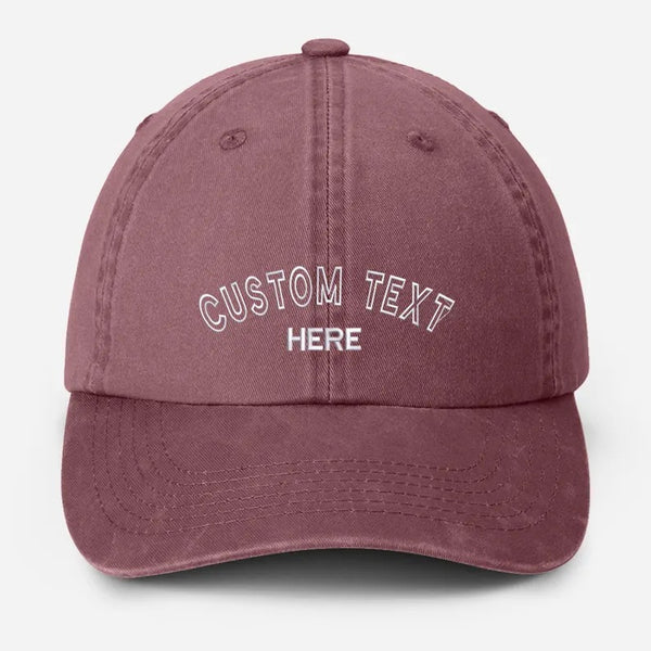 Personalised Embroidered Vintage Hat, Custom Name Dad Cap, Retro Aesthetic Baseball Cap, Adjustable Gift for Him, Custom Text Workwear Hats