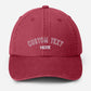 Personalised Embroidered Vintage Hat, Custom Name Dad Cap, Retro Aesthetic Baseball Cap, Adjustable Gift for Him, Custom Text Workwear Hats