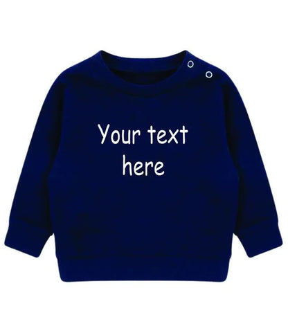 Personalised Text Baby & Toddler Sweatshirt, Custom Kids Sustainable Sweaters, Personalized Text/ Name Toddlers Crewnecks, Baby Shower Gifts