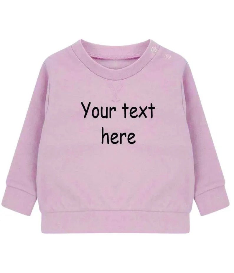 Personalised Text Baby & Toddler Sweatshirt, Custom Kids Sustainable Sweaters, Personalized Text/ Name Toddlers Crewnecks, Baby Shower Gifts