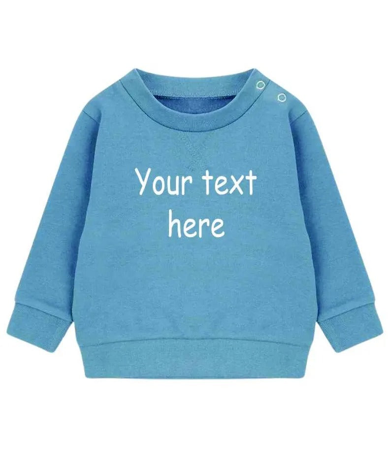 Personalised Text Baby & Toddler Sweatshirt, Custom Kids Sustainable Sweaters, Personalized Text/ Name Toddlers Crewnecks, Baby Shower Gifts
