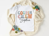 Personalised Cousin Crew Shirt, Groovy Kids Matching T-Shirt, Retro Custom Matching Cousins Kids Tees, Cousins Gifts, Summer Sibling Tees