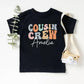 Personalised Cousin Crew Shirt, Groovy Kids Matching T-Shirt, Retro Custom Matching Cousins Kids Tees, Cousins Gifts, Summer Sibling Tees