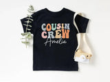 Personalised Cousin Crew Shirt, Groovy Kids Matching T-Shirt, Retro Custom Matching Cousins Kids Tees, Cousins Gifts, Summer Sibling Tees