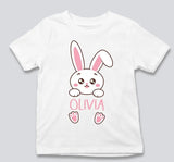 Personalised Name Kids Easter T-Shirt, Custom Easter Bunny Tee Tops, Cute Egg Hunt Outfit, Cute Spring Toddler Shirt, Easter Gifts for Kids