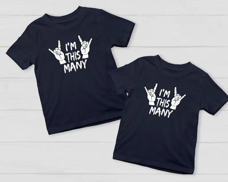 I'm This Many 4 Kids T-Shirt – Fourth Birthday Kids T Shirts, 4th Birthday Party Tees, Children's Age 4 Shirts, Toddler Birthday Party Gifts