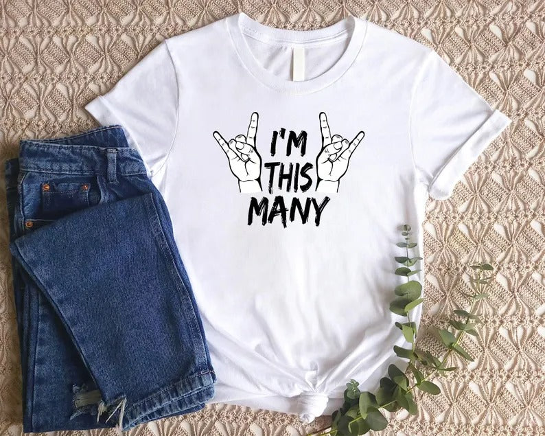 I'm This Many 4 Kids T-Shirt – Fourth Birthday Kids T Shirts, 4th Birthday Party Tees, Children's Age 4 Shirts, Toddler Birthday Party Gifts