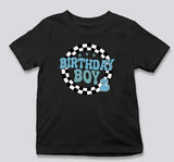 Personalised Birthday Boy T-Shirt, Retro Racing Checkered Flag Tees, Kids Race Car Birthday Outfits, Boys Racing Party Shirt, Birthday Gifts