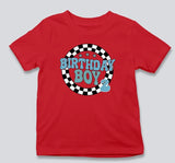 Personalised Birthday Boy T-Shirt, Retro Racing Checkered Flag Tees, Kids Race Car Birthday Outfits, Boys Racing Party Shirt, Birthday Gifts
