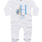 Personalised Baby Grow Sleepsuit, Custom Name & Initial Bunny Romper, Easter Bunny Printed Baby Sleepsuit, Newborn Baby Gifts, Easter Gifts
