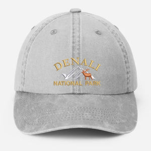 Denali National Park Embroidered Cap, Vintage Camping Dad Hat, National Park Baseball Hat, Nature Theme Mountain Hiking Hat, Gift for Him
